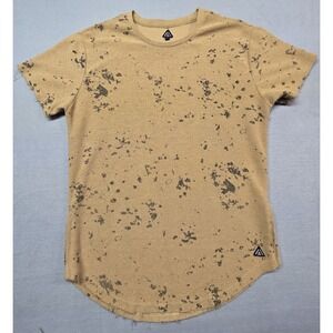 American Stitch Mens Distressed Splatter T-Shirt L Cotton Blend Brown & Black